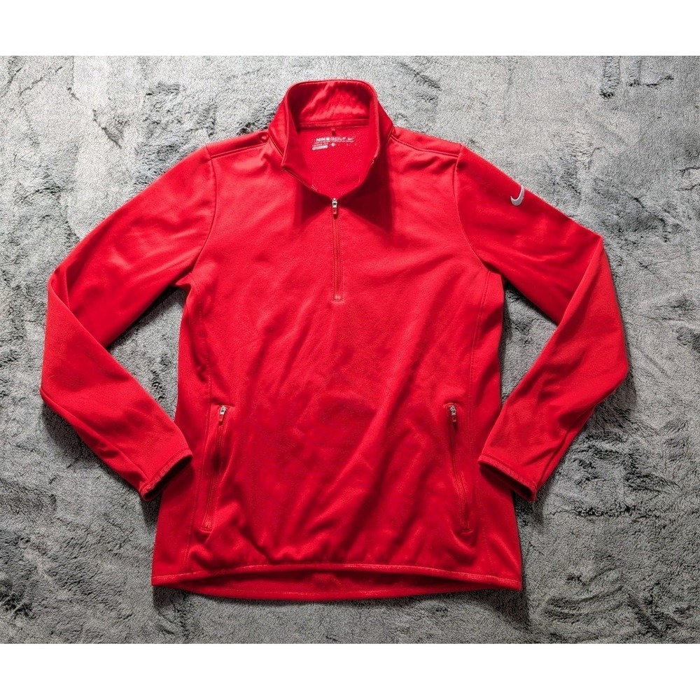 Nike Golf Therma Fit Pullover 1/4 Zip Long Sleeve Women's Medium Red